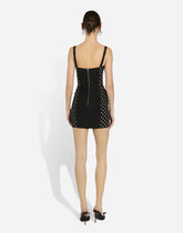 Polka-dot marquisette minidress with corset details -  | Dolce &amp; Gabbana