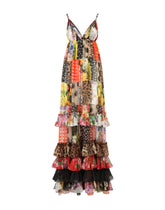 Long floral-print patchwork chiffon dress -  | Dolce & Gabbana