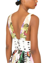 Long sleeveless patchwork poplin dress -  | Dolce & Gabbana