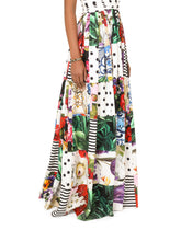 Long sleeveless patchwork poplin dress -  | Dolce & Gabbana