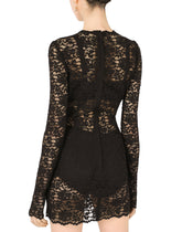 Short floral lace dress -  | Dolce &amp; Gabbana