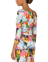 Hydrangea-print calf-length cady dress -  | Dolce & Gabbana