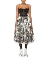 50s-style tulle midi dress with DG graffiti print -  | Dolce & Gabbana