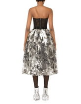 50s-style tulle midi dress with DG graffiti print -  | Dolce & Gabbana