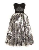 50s-style tulle midi dress with DG graffiti print -  | Dolce & Gabbana