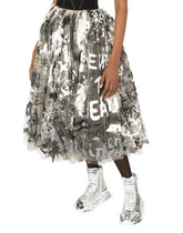 50s-style tulle midi dress with DG graffiti print -  | Dolce & Gabbana