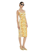 Majolica-print charmeuse corset dress -  | Dolce &amp; Gabbana