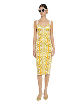 Majolica-print charmeuse corset dress -  | Dolce &amp; Gabbana