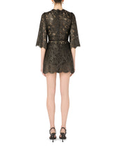 Short laminated lace dress -  | Dolce &amp; Gabbana