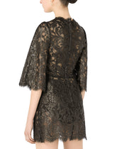 Short laminated lace dress -  | Dolce &amp; Gabbana