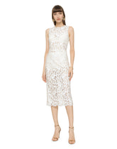Laminated lace calf-length dress -  | Dolce & Gabbana