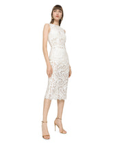 Laminated lace calf-length dress -  | Dolce & Gabbana