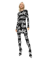 Short power jersey dress with graffiti logo print -  | Dolce & Gabbana