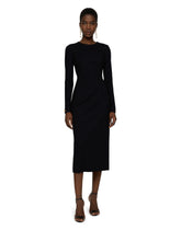 Long-sleeved jersey calf-length dress with DG embellishment -  | Dolce &amp; Gabbana