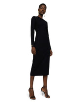 Long-sleeved jersey calf-length dress with DG embellishment -  | Dolce &amp; Gabbana