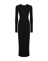 Long-sleeved jersey calf-length dress with DG embellishment -  | Dolce &amp; Gabbana
