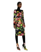 Charmeuse midi dress with cretonne floral print -  | Dolce & Gabbana