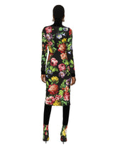 Charmeuse midi dress with cretonne floral print -  | Dolce & Gabbana