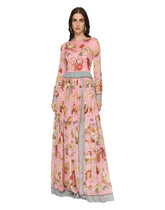Long bread-print chiffon dress -  | Dolce & Gabbana