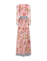 Long bread-print chiffon dress -  | Dolce & Gabbana