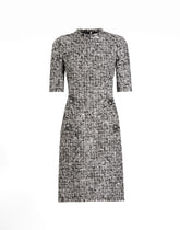 Raschel tweed midi dress with short sleeves -  | Dolce &amp; Gabbana