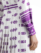 DG logo all-over print twill shirt dress -  | Dolce &amp; Gabbana