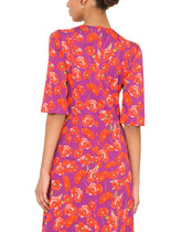 Poppy-print charmeuse midi dress -  | Dolce & Gabbana
