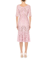 Lace midi dress with ruffle detailing -  | Dolce & Gabbana
