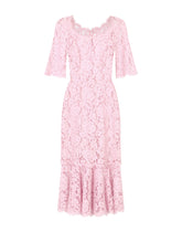 Lace midi dress with ruffle detailing -  | Dolce & Gabbana