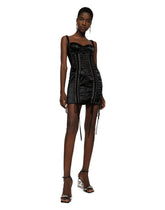 Satin minidress with laces and eyelets -  | Dolce &amp; Gabbana