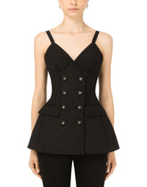 Short sleeveless gabardine dress -  | Dolce &amp; Gabbana