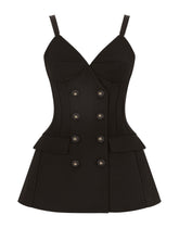 Short sleeveless gabardine dress -  | Dolce &amp; Gabbana