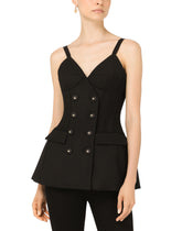 Short sleeveless gabardine dress -  | Dolce &amp; Gabbana