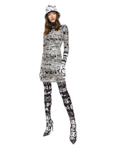 Short tulle dress with graffiti logo print -  | Dolce & Gabbana