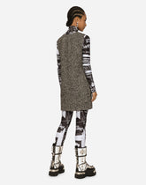 Short speckled tweed A-line dress -  | Dolce &amp; Gabbana