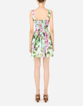 Bluebell-print poplin corset dress -  | Dolce &amp; Gabbana
