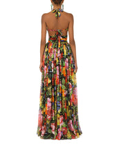 Long bouquet-print chiffon dress -  | Dolce & Gabbana