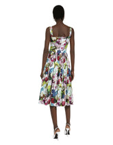 Cotton sun dress with nocturnal flower print -  | Dolce &amp; Gabbana