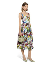 Corset dress with nocturnal flower print -  | Dolce & Gabbana