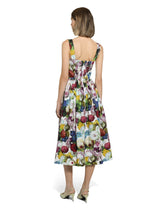Corset dress with nocturnal flower print -  | Dolce & Gabbana