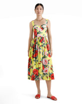 Short cotton sundress with gardenia print -  | Dolce &amp; Gabbana