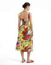 Short cotton sundress with gardenia print -  | Dolce &amp; Gabbana