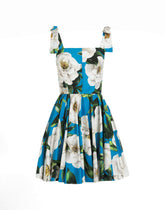 Corset dress with bouquet print -  | Dolce &amp; Gabbana