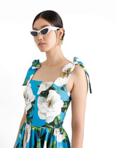 Corset dress with bouquet print -  | Dolce &amp; Gabbana