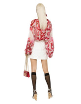Majolica-print chiffon top -  | Dolce & Gabbana
