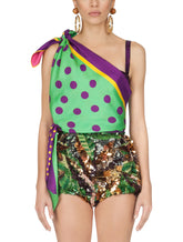 One-shoulder top scarf with dots -  | Dolce & Gabbana