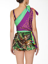 One-shoulder top scarf with dots -  | Dolce & Gabbana