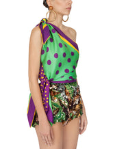 One-shoulder top scarf with dots -  | Dolce & Gabbana