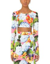 Hydrangea-print cady top -  | Dolce & Gabbana