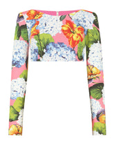 Hydrangea-print cady top -  | Dolce & Gabbana